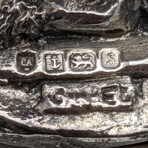 純銀張り彫刻 フクロウ オブジェ 80g 英国 カントリーアーティスト社